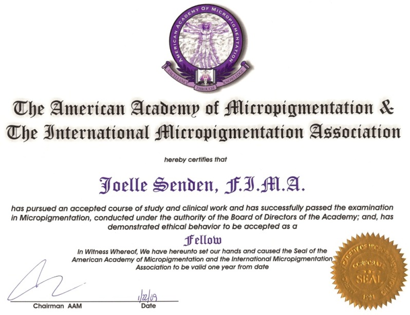 Fellow Europe american academy micropigmentation